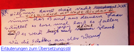 Foto von handgeschrieber Übertragung des songs